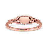 Celtic Heart Oxidized Thumb Ring Statement Fashion Ring Lab Created Opal 925 Sterling Silver