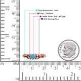 Celtic Heart Oxidized Thumb Ring Statement Fashion Ring Lab Created Opal 925 Sterling Silver