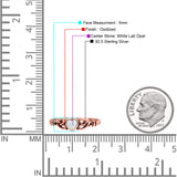 Celtic Heart Oxidized Thumb Ring Statement Fashion Ring Lab Created Opal 925 Sterling Silver