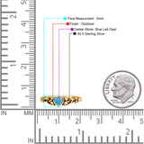 Celtic Heart Oxidized Thumb Ring Statement Fashion Ring Lab Created Opal 925 Sterling Silver