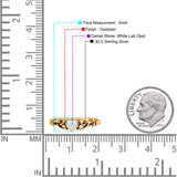 Celtic Heart Oxidized Thumb Ring Statement Fashion Ring Lab Created Opal 925 Sterling Silver