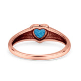 Heart Oxidized Thumb Ring Statement Fashion Ring Lab Created Opal 925 Sterling Silver