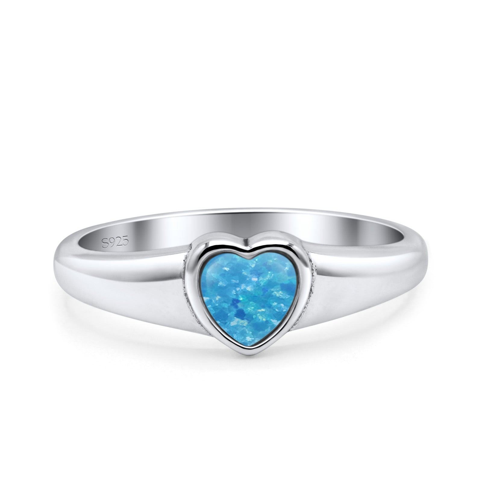 Heart Oxidized Thumb Ring Statement Fashion Ring Lab Created Opal 925 Sterling Silver