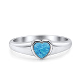 Heart Oxidized Thumb Ring Statement Fashion Ring Lab Created Opal 925 Sterling Silver