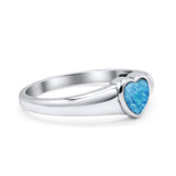 Heart Oxidized Thumb Ring Statement Fashion Ring Lab Created Opal 925 Sterling Silver