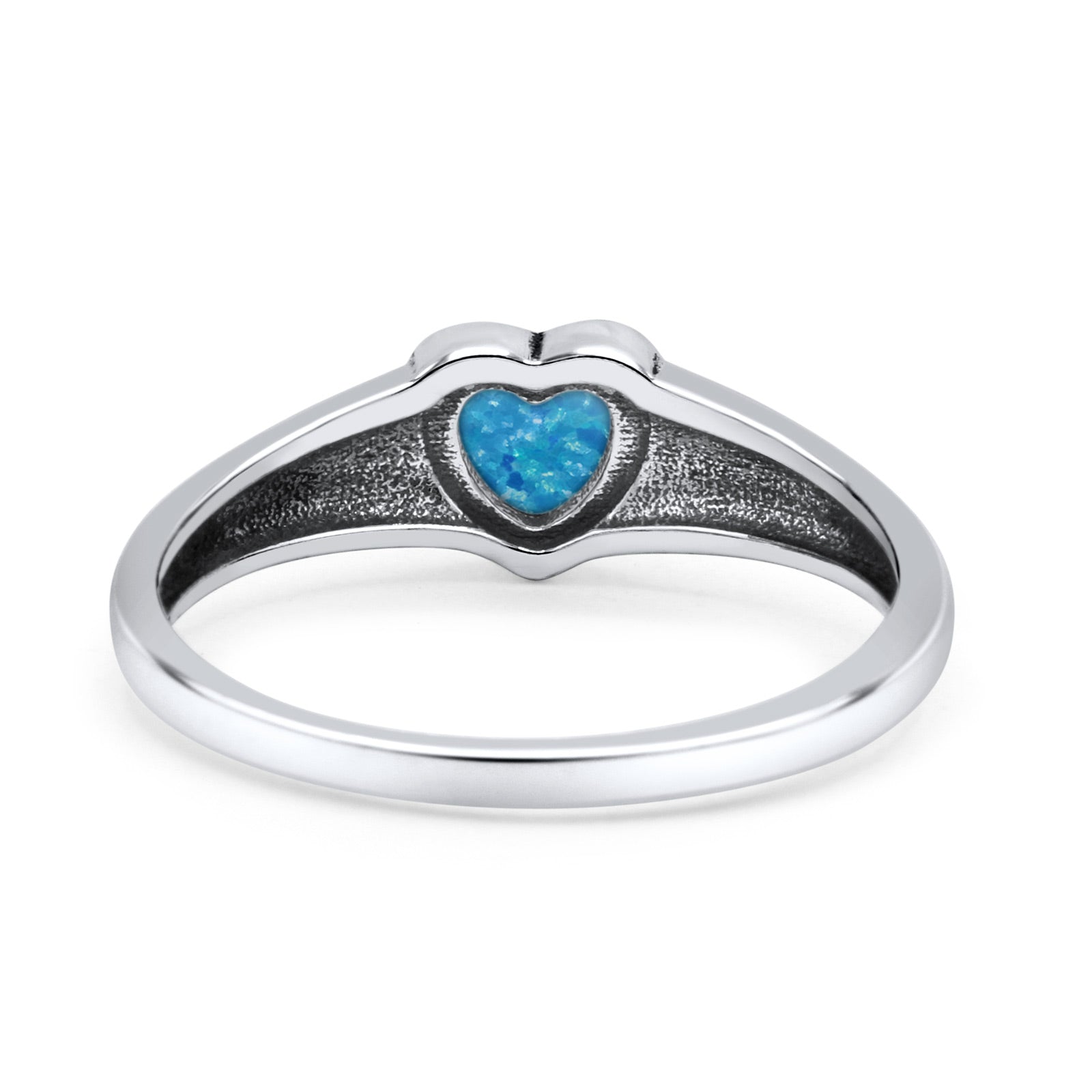 Heart Oxidized Thumb Ring Statement Fashion Ring Lab Created Opal 925 Sterling Silver