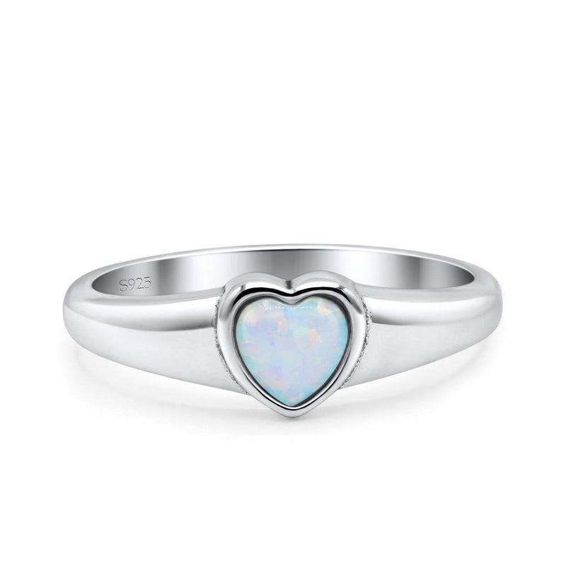 Heart Oxidized Thumb Ring Statement Fashion Ring Lab Created Opal 925 Sterling Silver