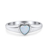 Heart Oxidized Thumb Ring Statement Fashion Ring Lab Created Opal 925 Sterling Silver