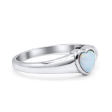 Heart Oxidized Thumb Ring Statement Fashion Ring Lab Created Opal 925 Sterling Silver