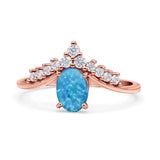 V Midi Chevron Oval Rhodium Plated Thumb Ring Statement Fashion Ring Lab Created Opal 925 Sterling Silver