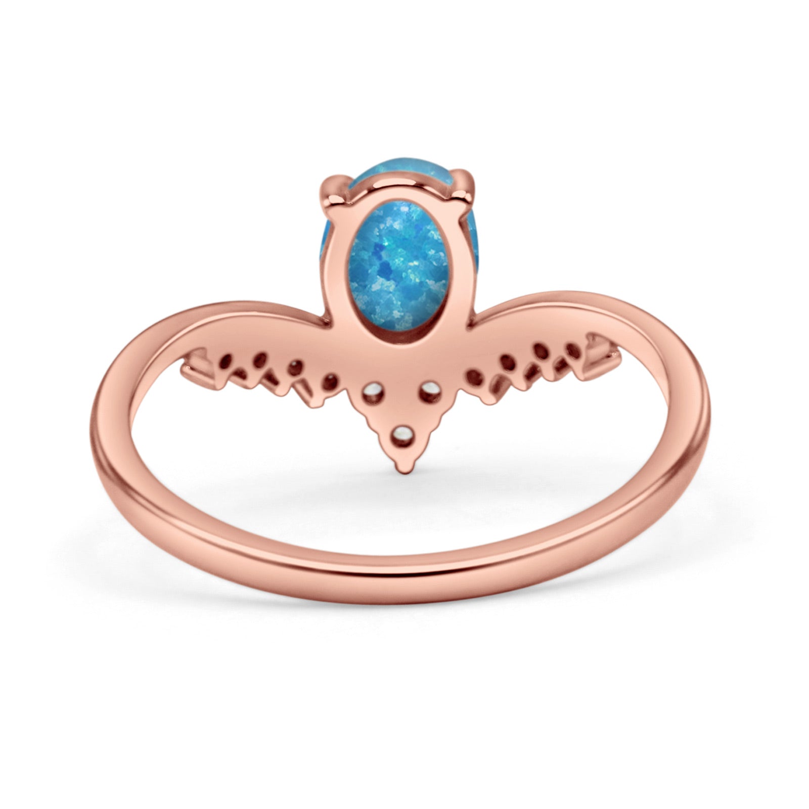 V Midi Chevron Oval Rhodium Plated Thumb Ring Statement Fashion Ring Lab Created Opal 925 Sterling Silver