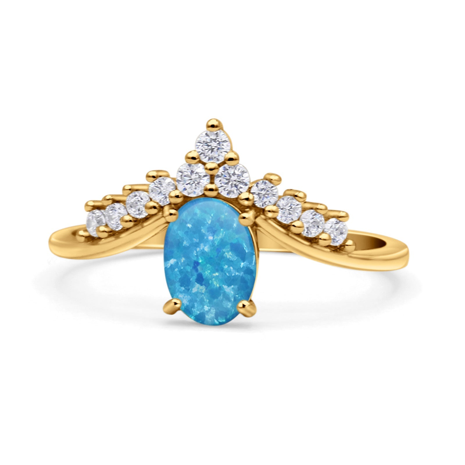 V Midi Chevron Oval Rhodium Plated Thumb Ring Statement Fashion Ring Lab Created Opal 925 Sterling Silver