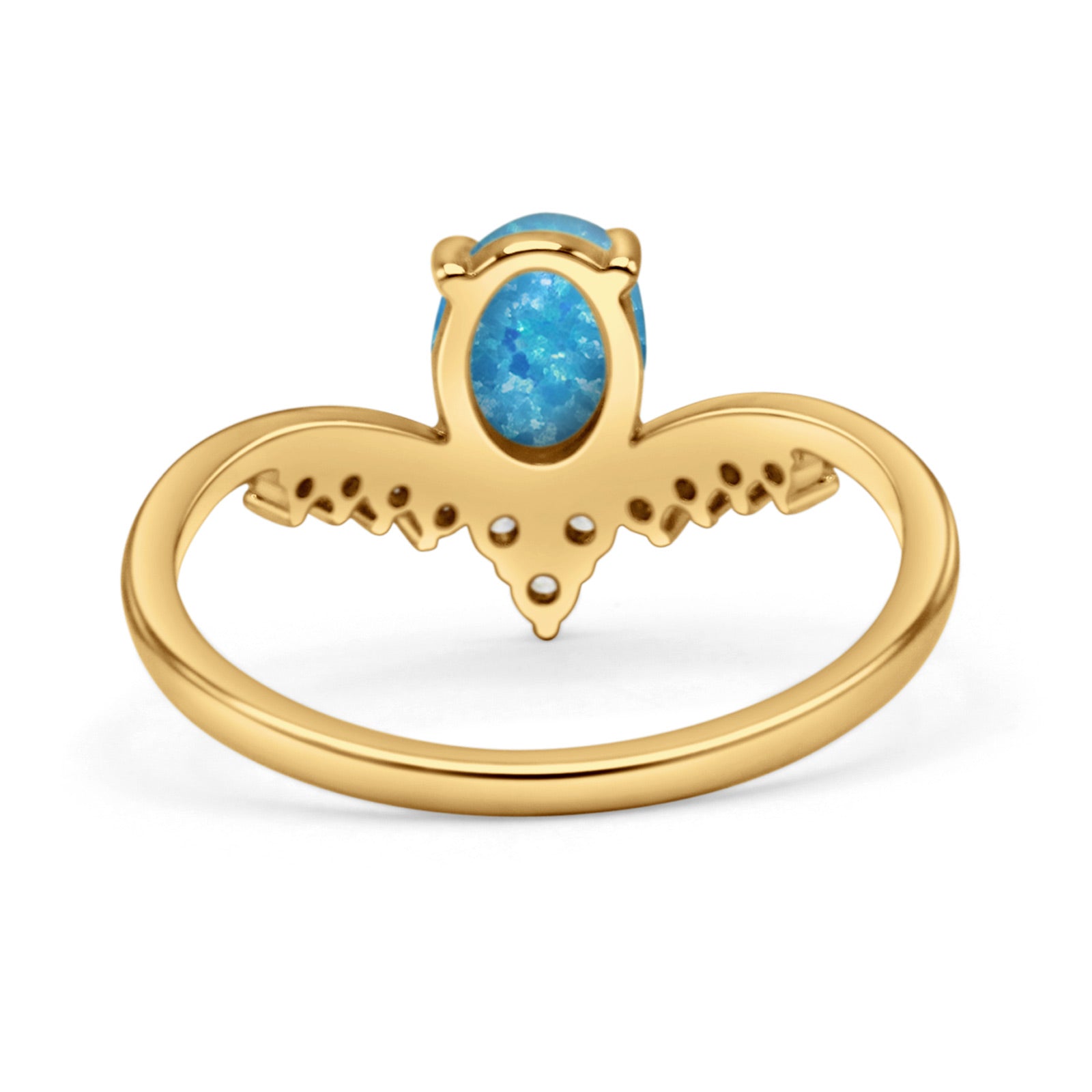 V Midi Chevron Oval Rhodium Plated Thumb Ring Statement Fashion Ring Lab Created Opal 925 Sterling Silver