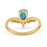 V Midi Chevron Oval Rhodium Plated Thumb Ring Statement Fashion Ring Lab Created Opal 925 Sterling Silver