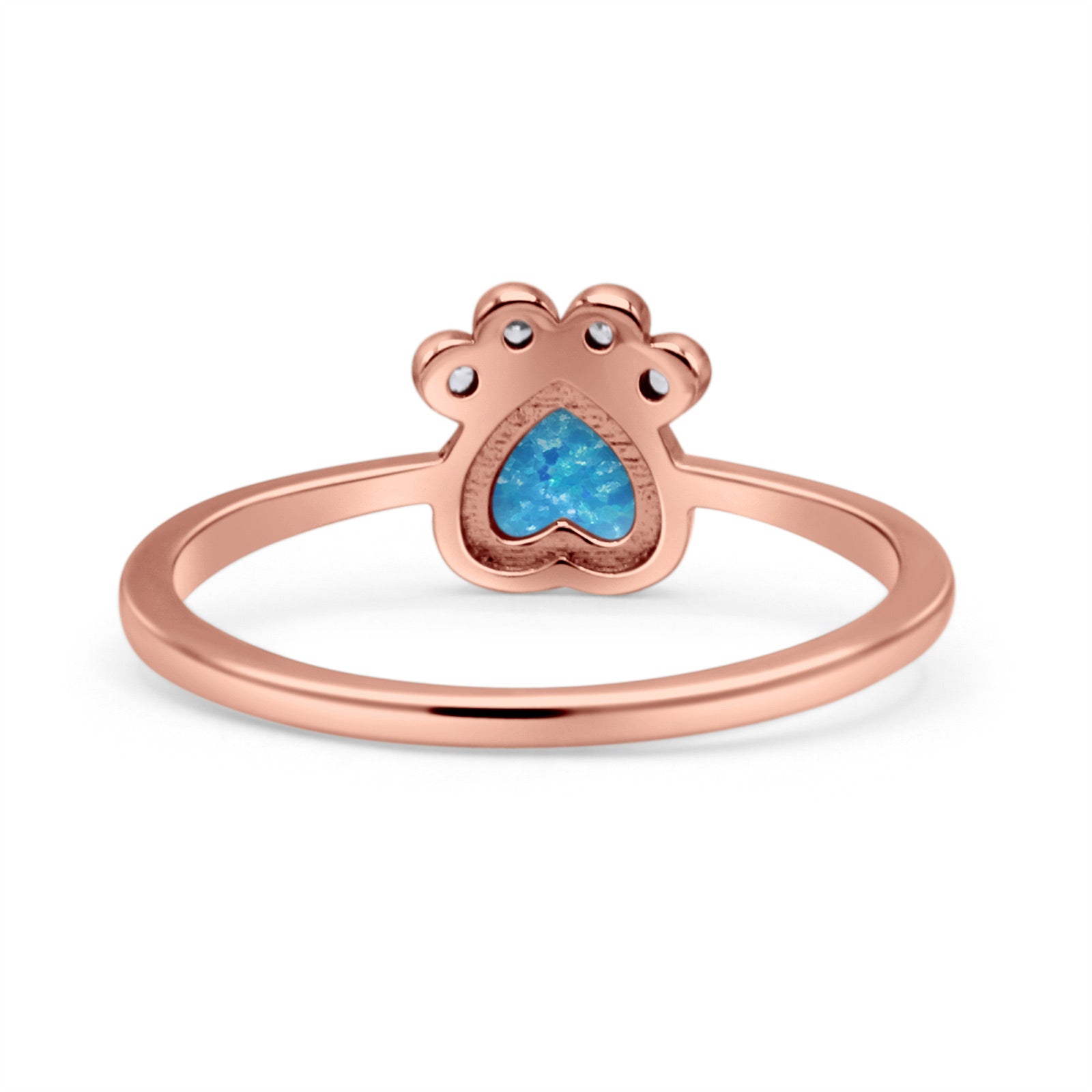 Heart Fashion Petite Dainty Thumb Statement Ring Lab Created Opal Simulated CZ 925 Sterling Silver