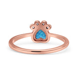 Heart Fashion Petite Dainty Thumb Statement Ring Lab Created Opal Simulated CZ 925 Sterling Silver