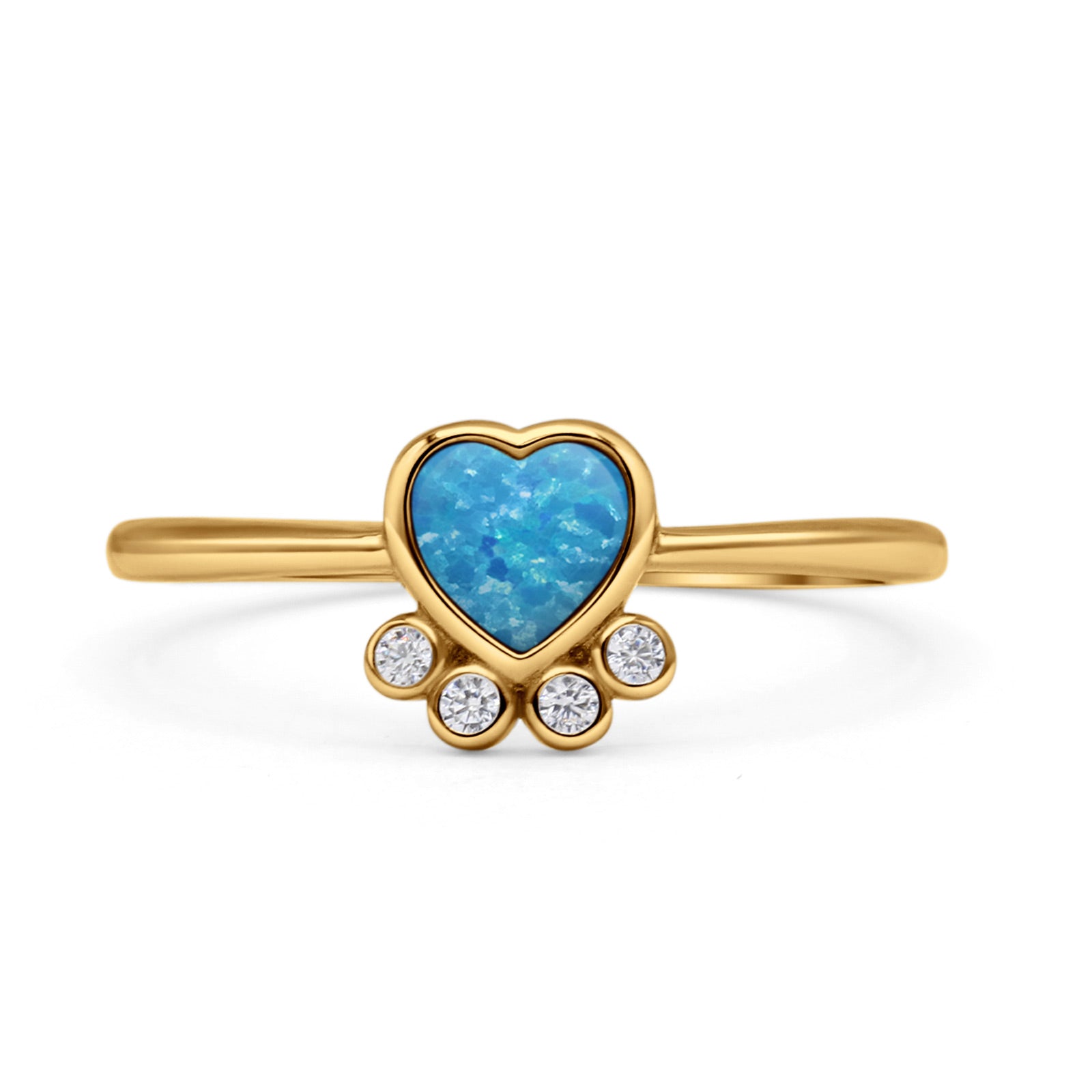Heart Fashion Petite Dainty Thumb Statement Ring Lab Created Opal Simulated CZ 925 Sterling Silver