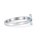 Sideways Cross Ring Fashion Lab Created Opal 925 Sterling Silver