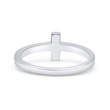 Sideways Cross Ring Fashion Lab Created Opal 925 Sterling Silver