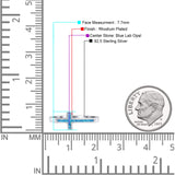 Sideways Cross Ring Fashion Lab Created Opal 925 Sterling Silver