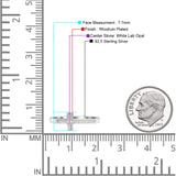 Sideways Cross Ring Fashion Lab Created Opal 925 Sterling Silver