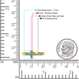 Sideways Cross Ring Fashion Lab Created Opal 925 Sterling Silver