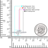 Small Petite Dainty Palm Tree Band Thumb Ring Statement Fashion Ring Lab Created Opal 925 Sterling Silver