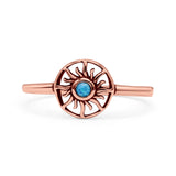 Sun Band Oxidized Thumb Ring Statement Fashion Ring Lab Created Opal 925 Sterling Silver