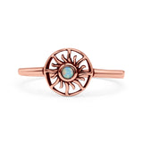 Sun Band Oxidized Thumb Ring Statement Fashion Ring Lab Created Opal 925 Sterling Silver