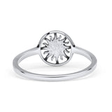 Sun Band Oxidized Thumb Ring Statement Fashion Ring Lab Created Opal 925 Sterling Silver