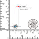 Sun Band Oxidized Thumb Ring Statement Fashion Ring Lab Created Opal 925 Sterling Silver