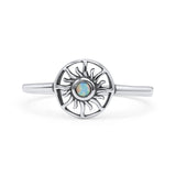 Sun Band Oxidized Thumb Ring Statement Fashion Ring Lab Created Opal 925 Sterling Silver