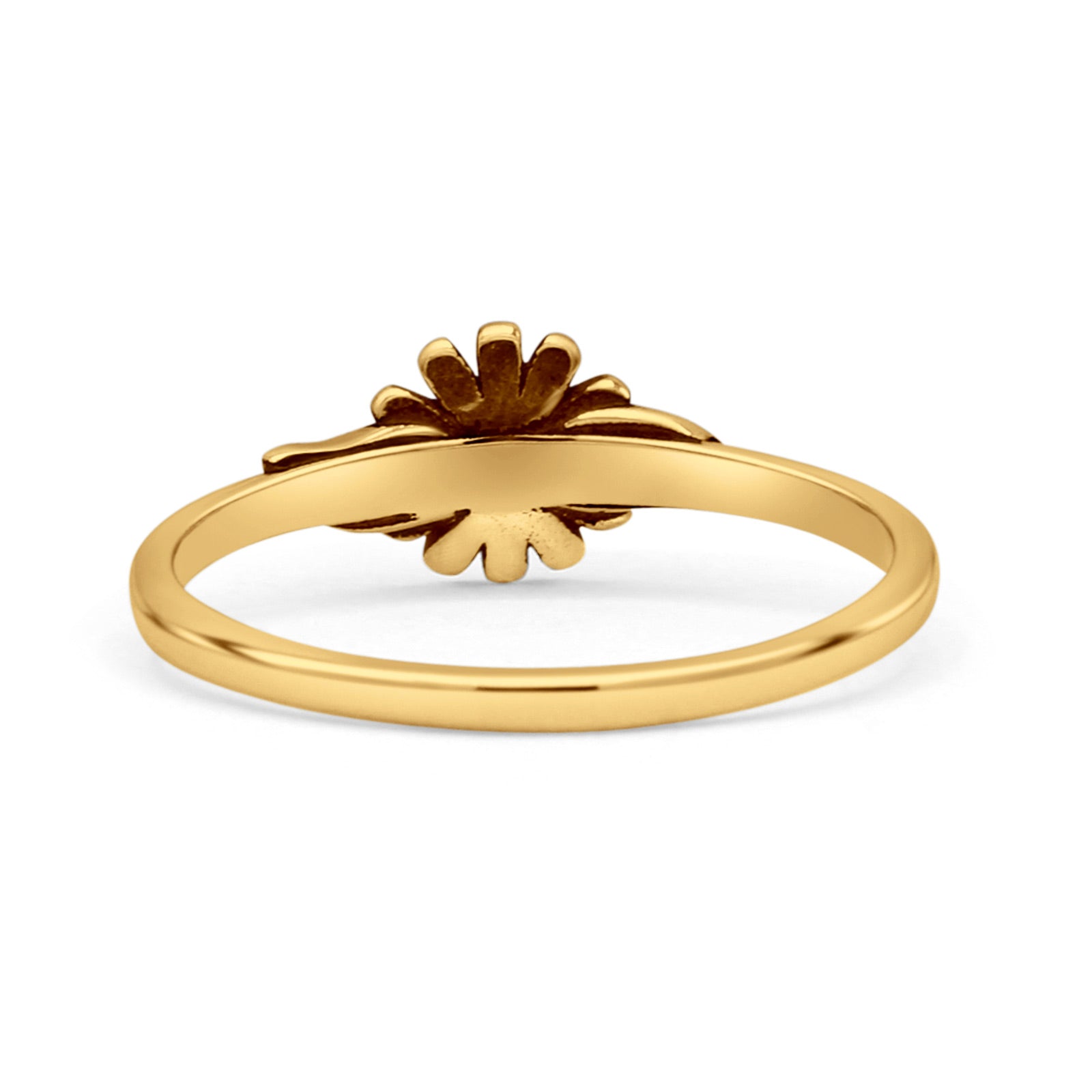 Flower Thumb Ring Oxidized Statement Fashion Ring Band Lab Created Opal 925 Sterling Silver