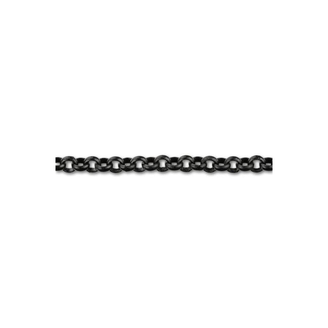 1.8MM Rolo Black Plated Chain .925 Solid Sterling Silver Length "16-20" Inches