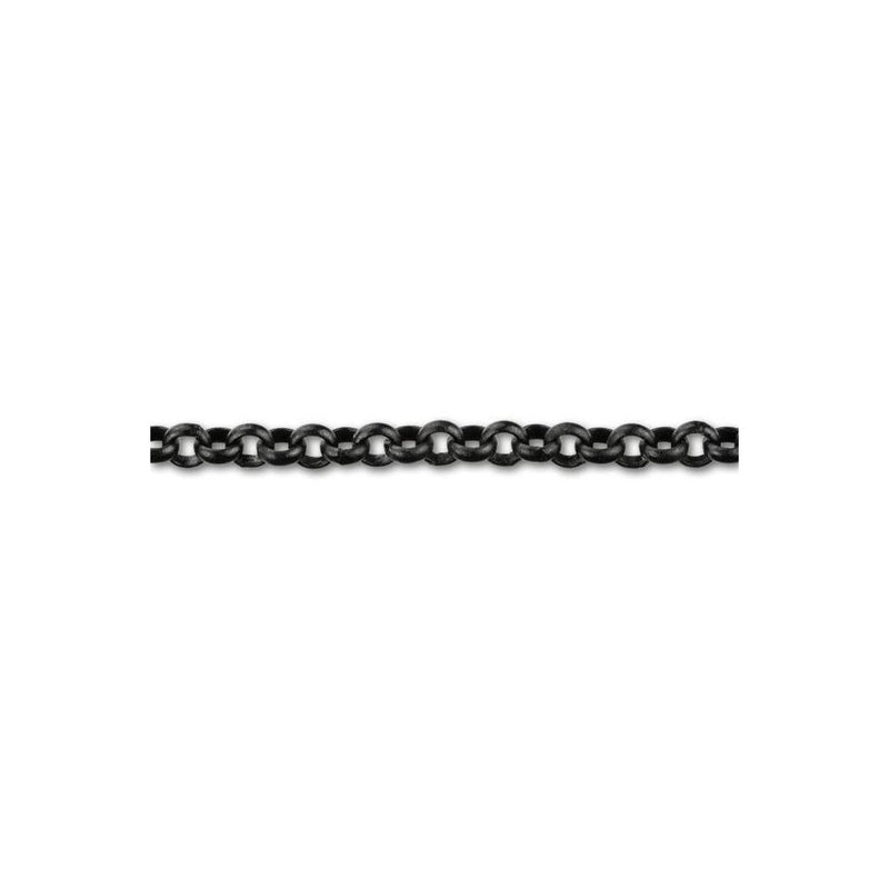 1.8MM Rolo Black Plated Chain .925 Solid Sterling Silver Length "16-20" Inches