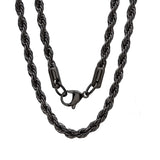 Rope Chain Black Plated 925 Sterling Silver