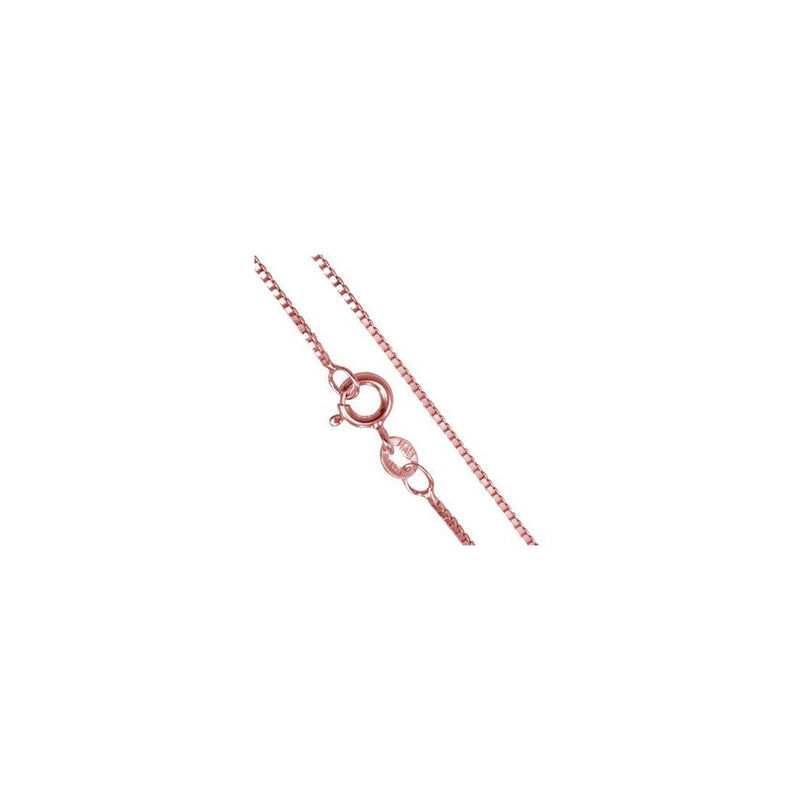 1MM 019 Rose Gold Box Chain .925 Solid Sterling Silver Sizes "16-26"