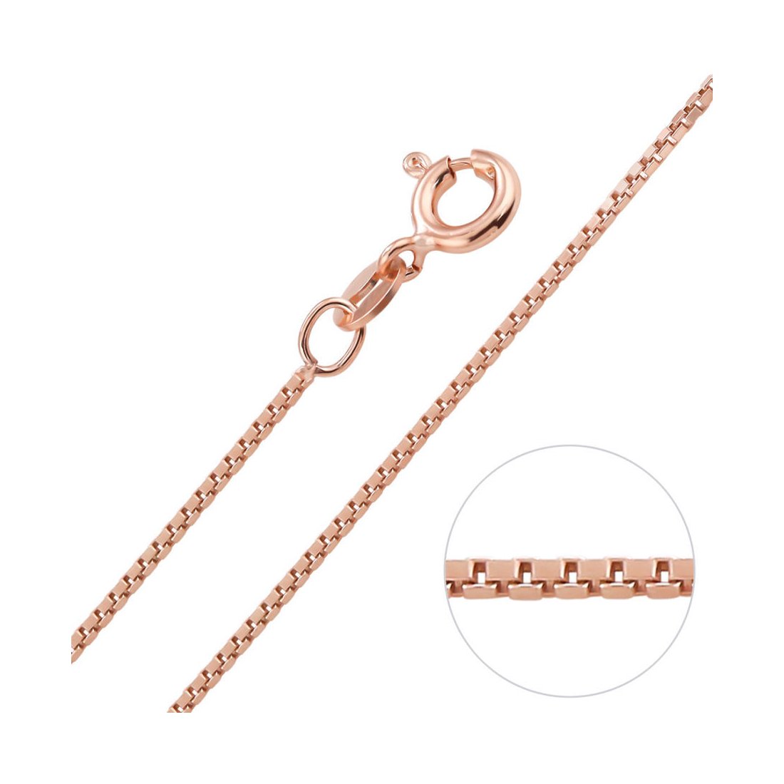 Rose Gold Box Chain 0.8 MM