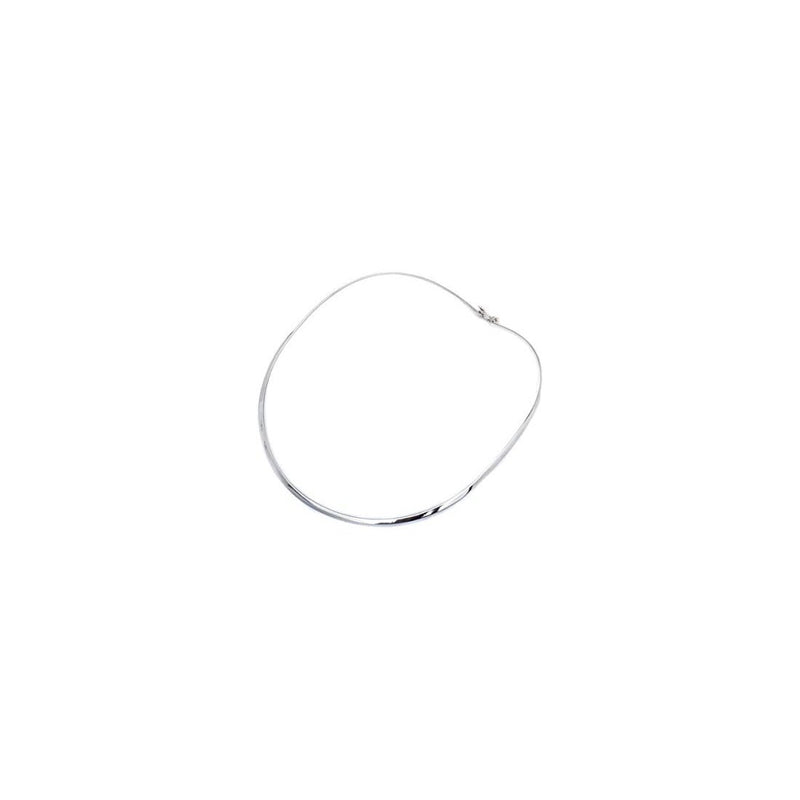 3MM Plain Flat Choker Chain .925 Sterling Silver With Clasp-5.5"
