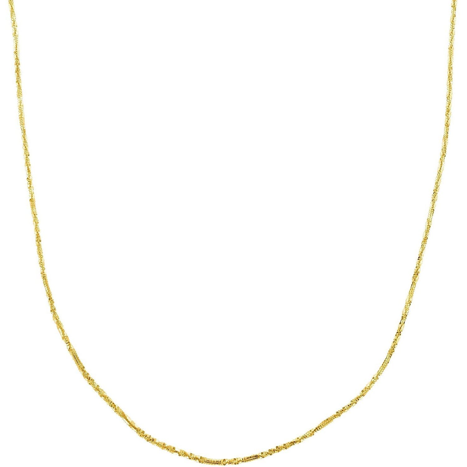 1.4MM 025 Yellow Gold Crisscross Chain .925 Sterling Silver 16-22 Inches