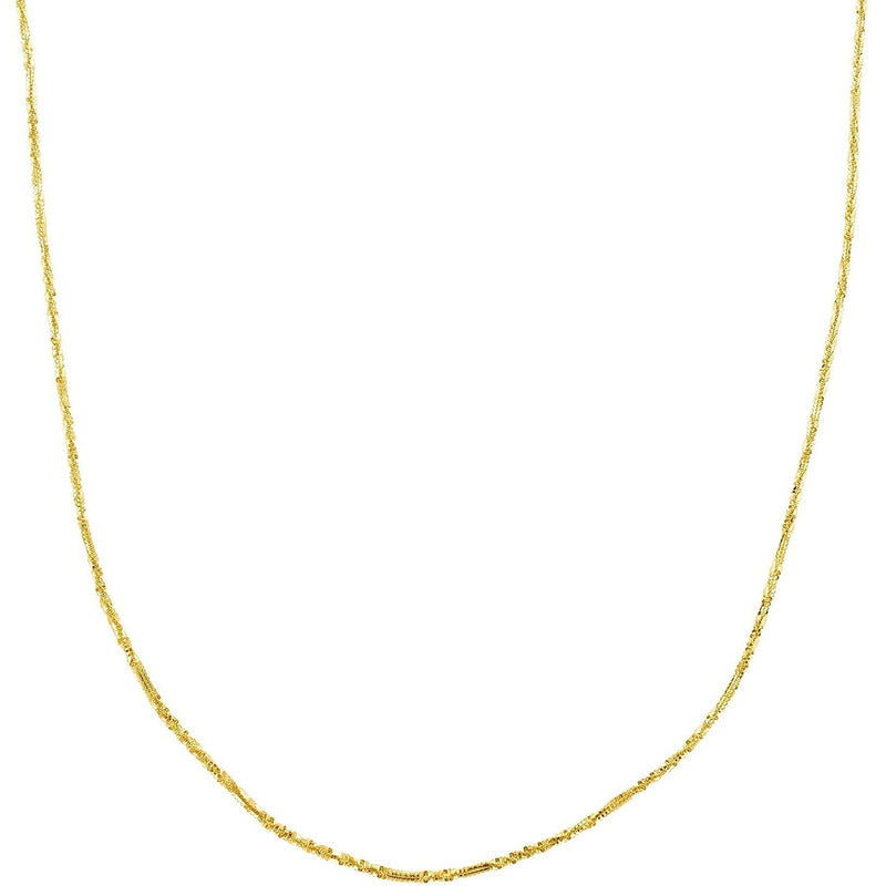 1.4MM 025 Yellow Gold Crisscross Chain .925 Sterling Silver 16-22 Inches