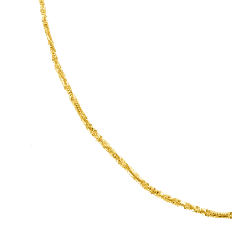 1.4MM 025 Yellow Gold Crisscross Chain .925 Sterling Silver 16-22 Inches