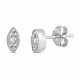 Marquise Design Round Cubic Zirconia 925 Sterling Silver Chose Color