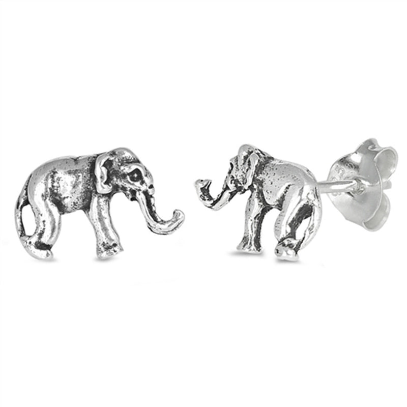 6mm Tiny Elephant Earrings 925 Sterling Silver Elephant Stud Post Choose Color - Blue Apple Jewelry