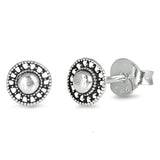 5mm Round Bali Stud Post Earrings 925 Sterling Silver Bali Earrings Choose Color - Blue Apple Jewelry