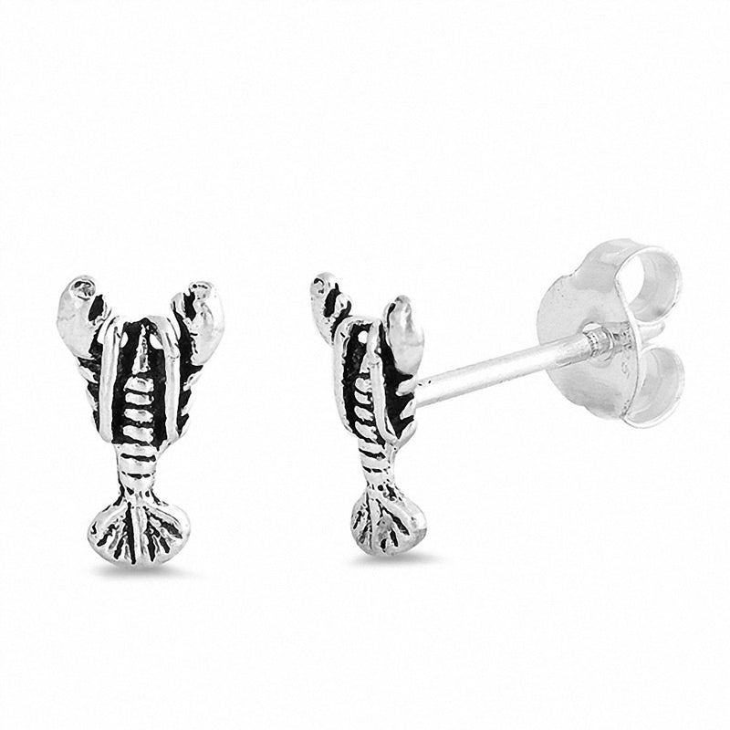 Tiny Lobster Stud Earrings 925 Sterling Silver Choose Color