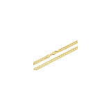 7.5MM Yellow Gold Flat Curb Chain .925 Solid Sterling Silver Sizes 8"-30"