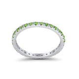Full Eternity Stackable Band Round Simulated CZ Ring 925 Sterling Silver