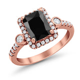 Halo Weddding Bridal Promise Ring Simulated Cubic Zirconia 925 Sterling Silver