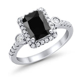 Halo Weddding Bridal Promise Ring Simulated Cubic Zirconia 925 Sterling Silver